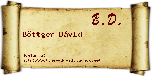 Böttger Dávid névjegykártya
